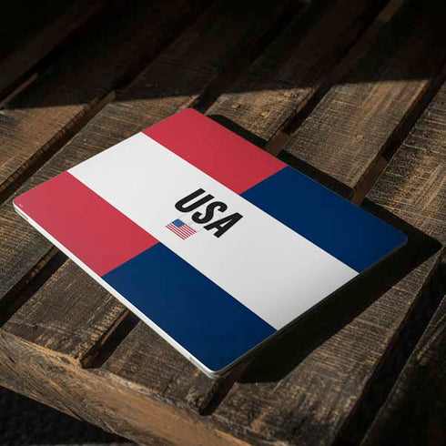 American Flag Color Block Surface Laptop 2 Skin